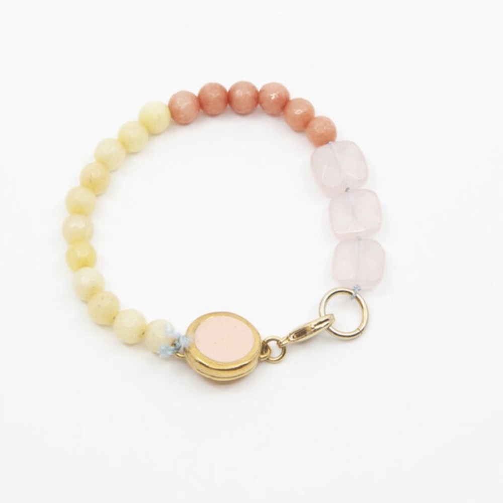 A. Carnevale Pink/Yellow Beaded Bracelet